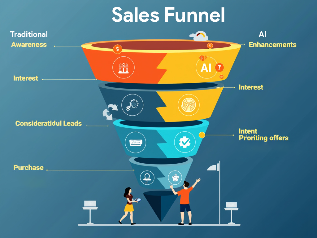 Sales Funnel traditional versus AI